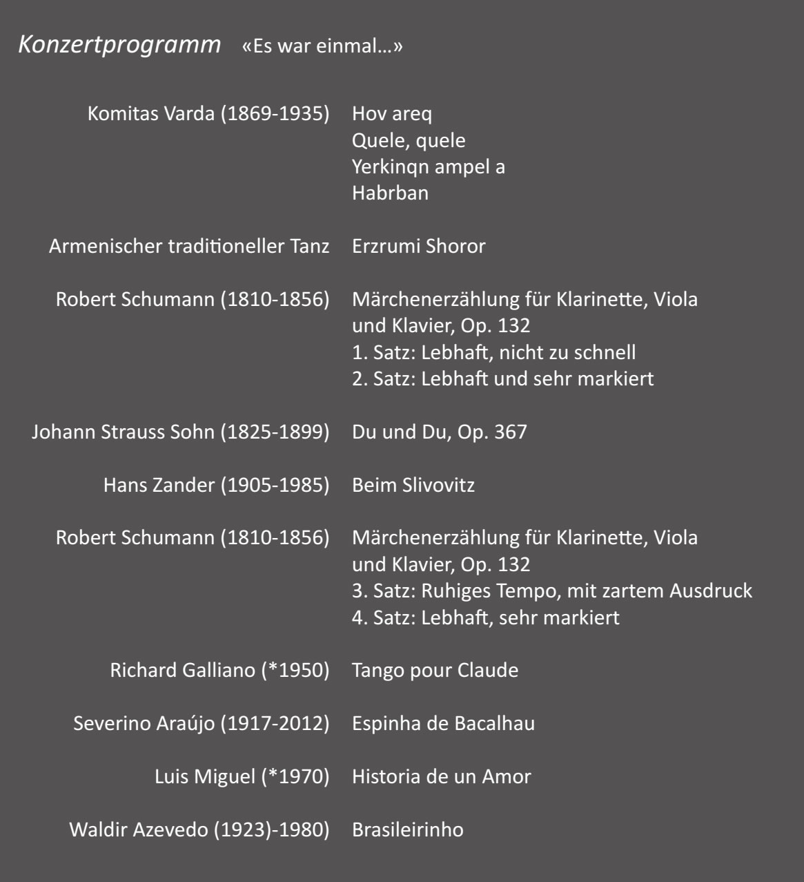 Konzertprogramm